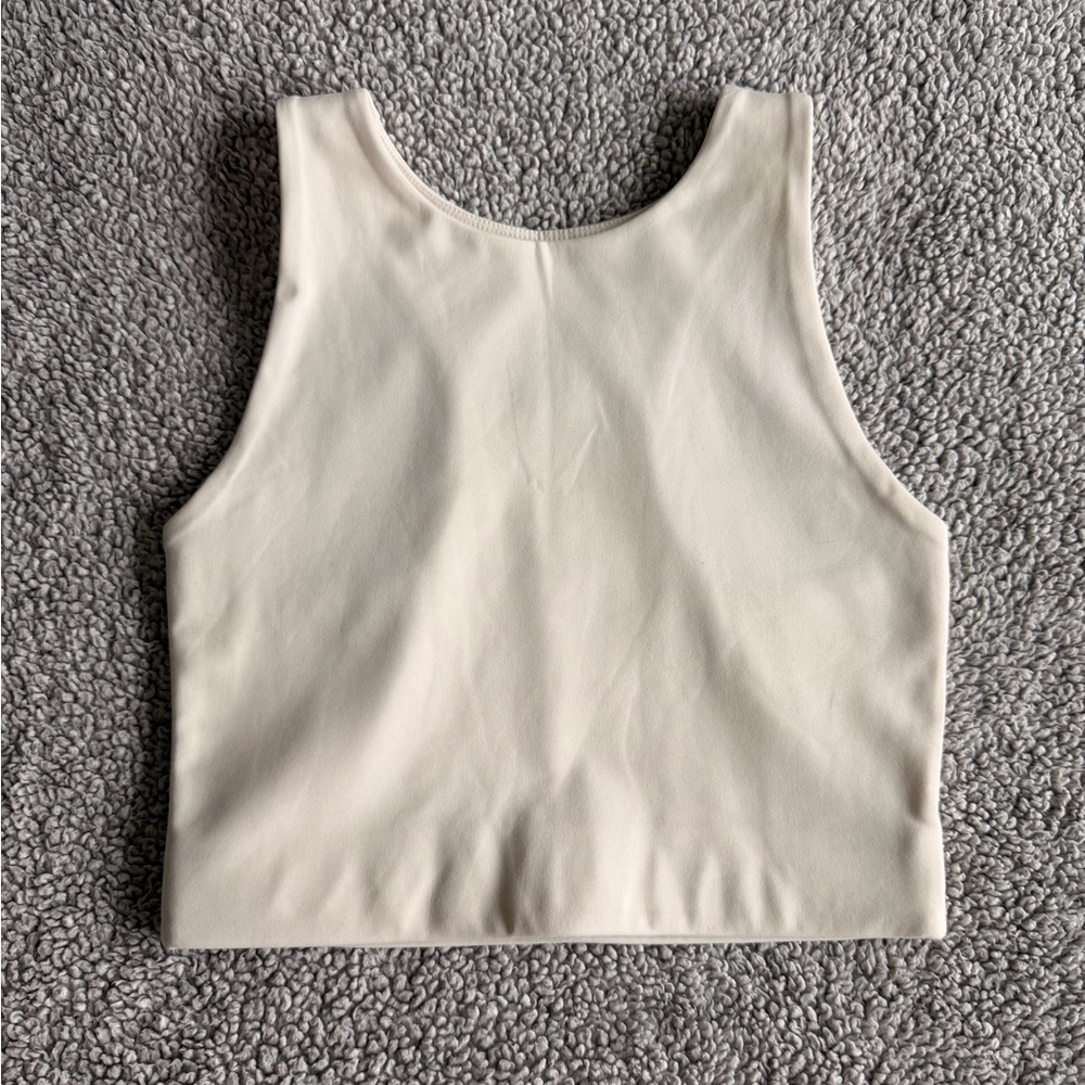 Girlfriend Collective White Dylan Tank Sports Bra